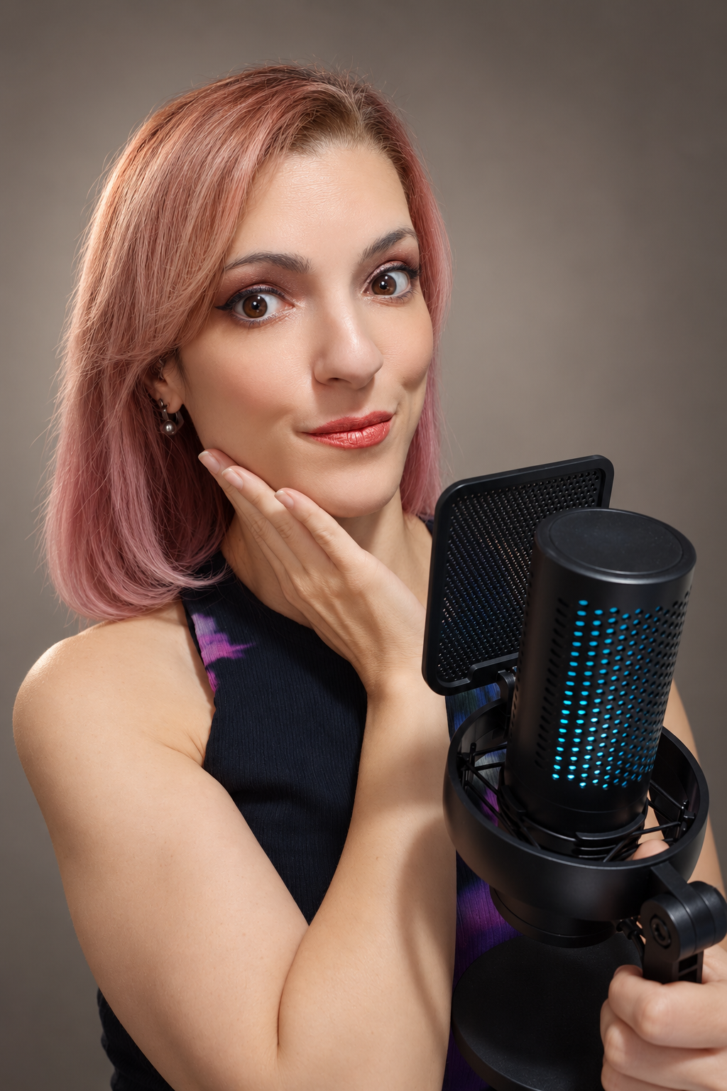 Laura Pachón Rúa junto a su micrófono